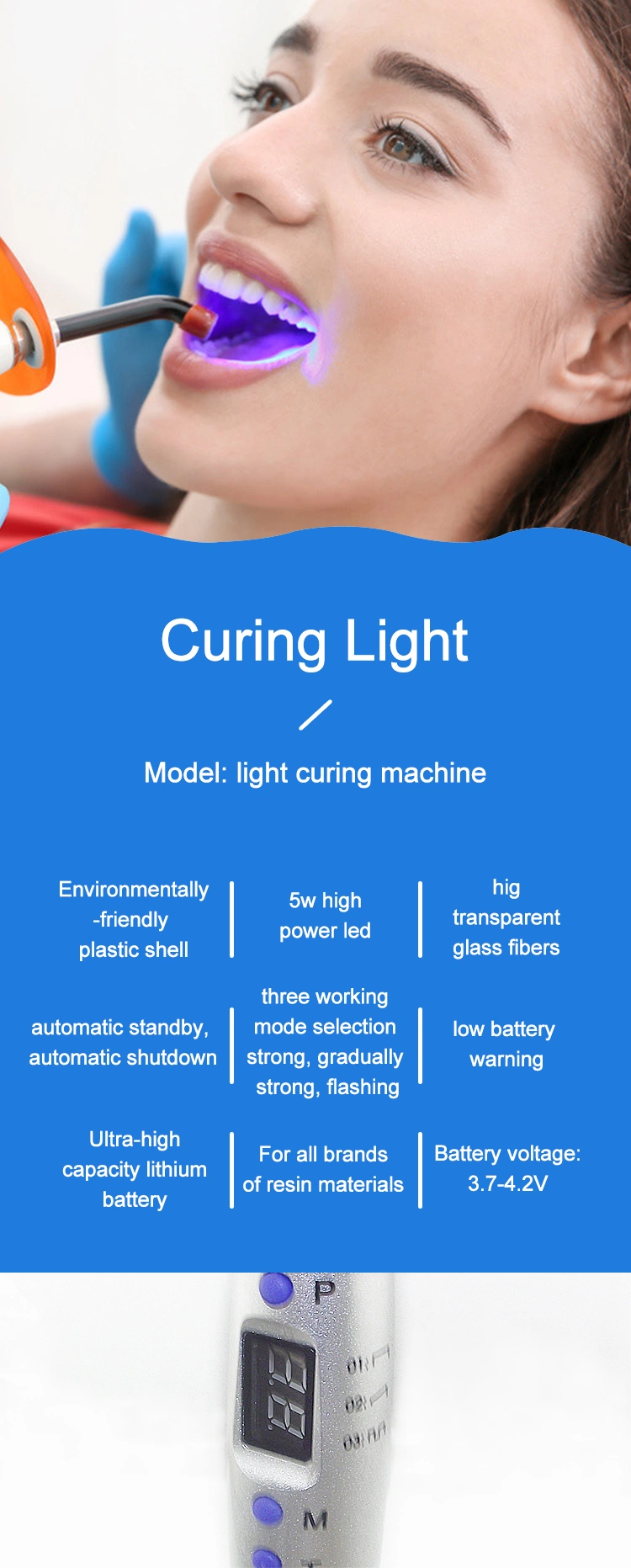 Wireless Dental Lamp LED Curing Light