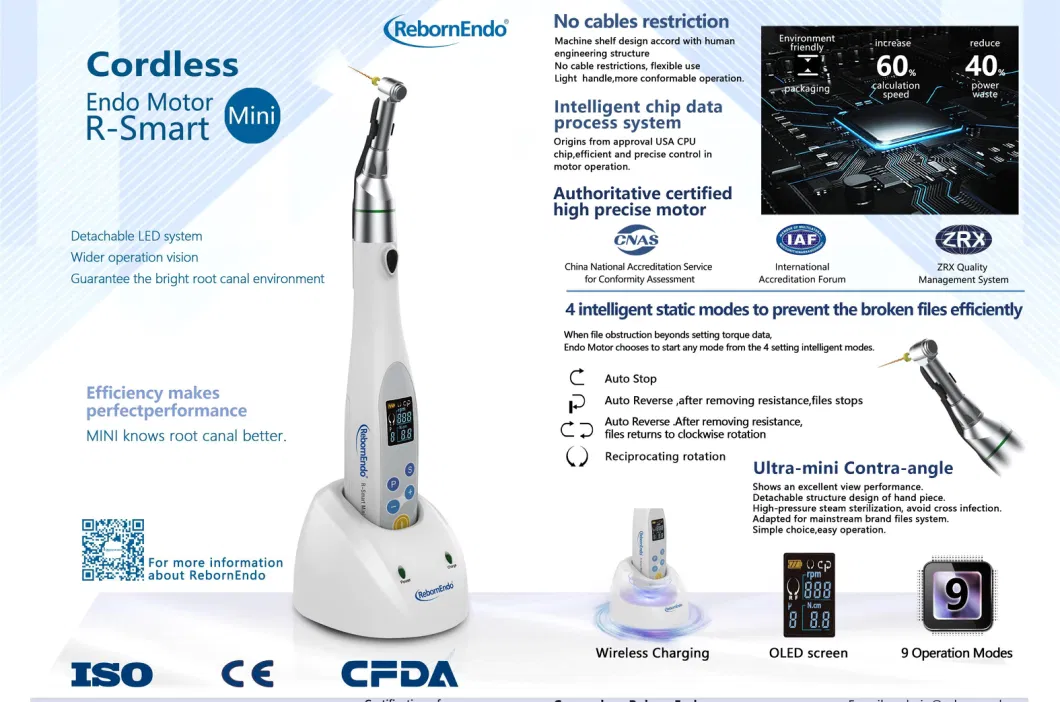 CE ISO Approval Dental Equipment Endodontic Wireless Endo Motor